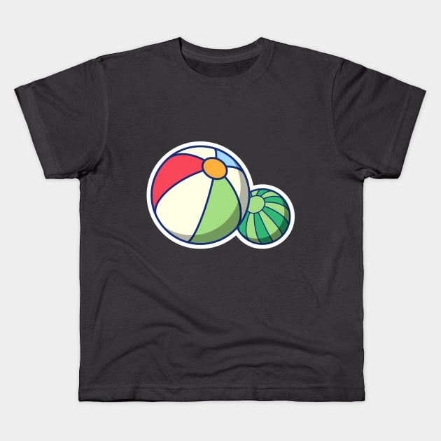 Beach Ball Kids T-Shirt by KH Studio